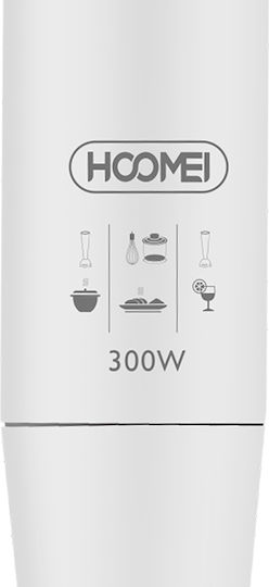 Hoomei Ραβδομπλέντερ με Πλαστική Ράβδο 300W Λευκό