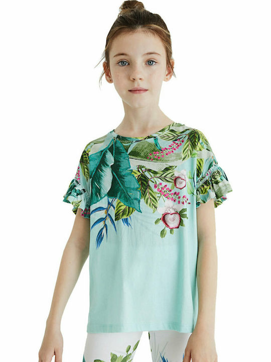 Kids' Shirt Short Sleeve Turquoise Viera