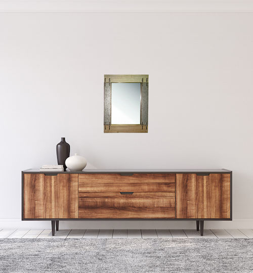 Zaros Oglindă de Perete cu Maro Ramă din Lemn 74x56cm 1buc