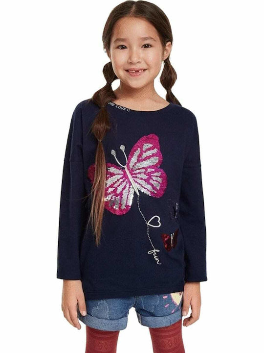 Desigual Kinderhemd Langarm Marineblau