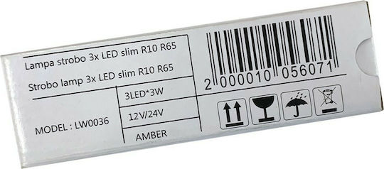 AMiO Auto-Leuchtturm LED 12 / 24V 9cm mit Orange Beleuchtung