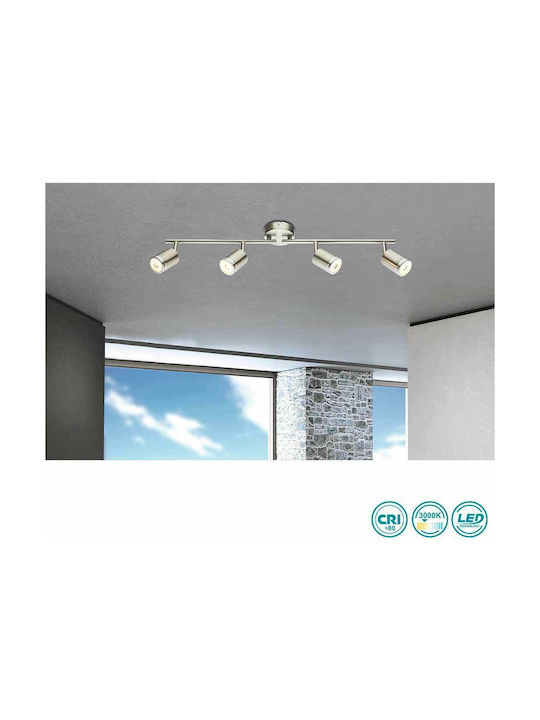 Globo Lighting LED Spot with 4 Lights in Silver Color