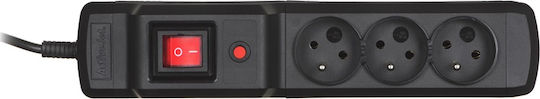 Active Jet Combo 3GN Bandă de alimentare Securitate 3 Prize cu Comutator și Cablu 5m