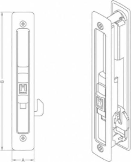 Domus Kliklok Lock for Sliding Aluminum Doors White with Key