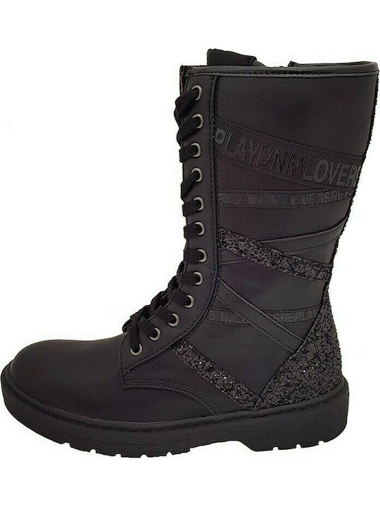 Replay New York Kids Boots with Lace Black