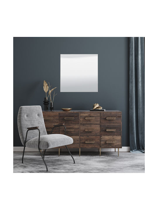 Fylliana Sardinia Og Wall Mirror with Silver Wooden Frame 80x80cm 1pcs