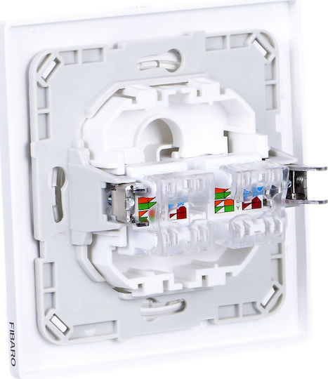Fibaro Walli N Double Network Socket RJ45 White Διπλή FGWEEU-021