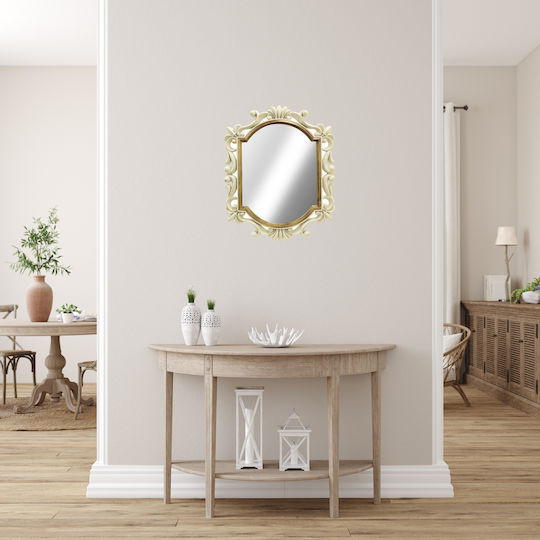 Homeplus Wall Mirror Oval with Gold Plastic Frame 75x60cm 1pcs