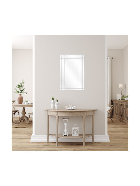 Inart Wall Mirror with White Plastic Frame 90x60cm 1pcs