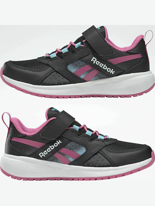 Road Supreme 2 Kids Sports Shoes Running with Hoop & Loop Closure Core Black / True Pink / Digital Blue
