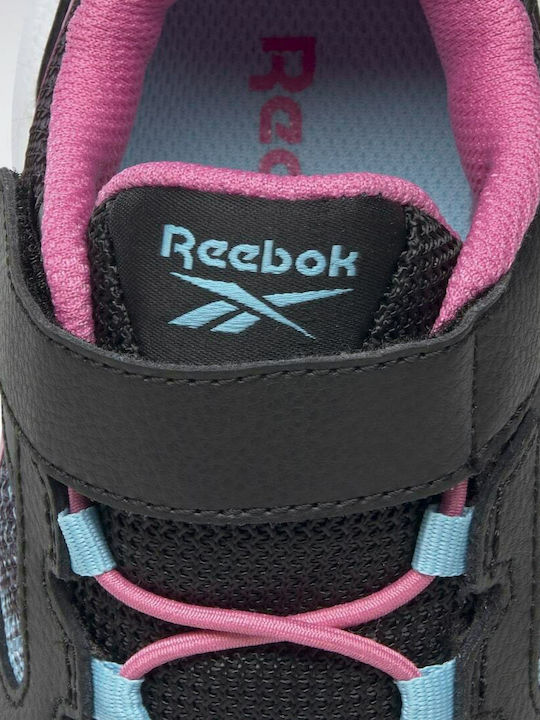 Road Supreme 2 Kids Sports Shoes Running with Hoop & Loop Closure Core Black / True Pink / Digital Blue