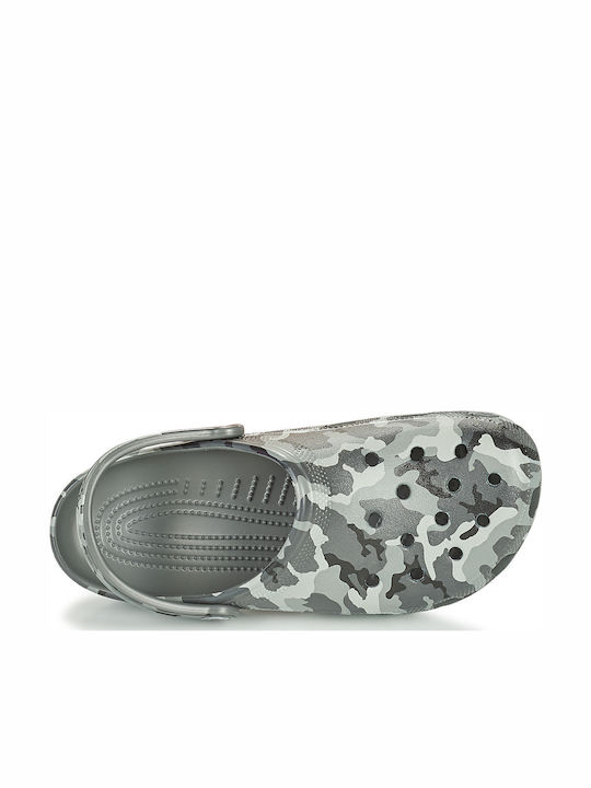 Crocs Classic Printed Camo Anatomic Clogs Light Grey / Neo Mint