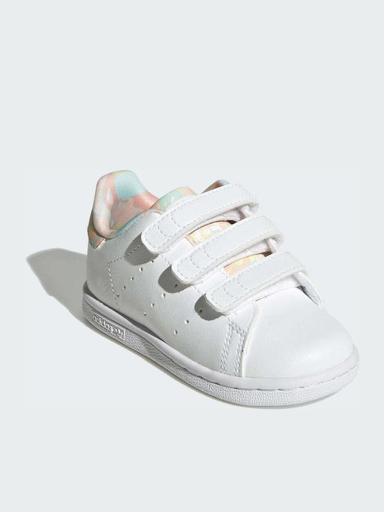 Adidas Παιδικά Sneakers Stan Smith με Σκρατς Cloud White / Haze Coral / Cloud White