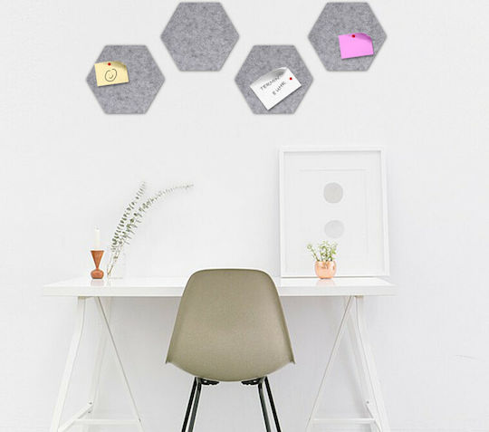 Navaris Felt Notice Board Hexagon Felt Πλαίσια και Πινέζες 20x17cm