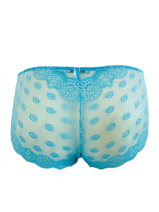 Luna Felipa 23312 Women's Boxer with Lace Turquoise