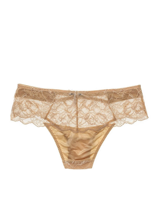 Luna Miracle Platinum Women's Slip with Lace Beige