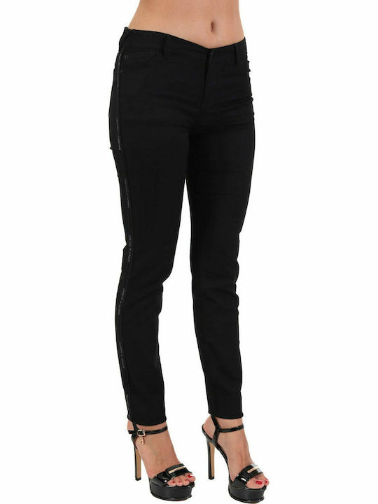 Women's Fabric Trousers Push Up Black