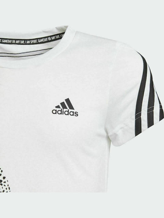 Детска Тениска Бяла 3-Stripes Graphic Girls' Tennis