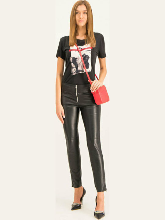 Damen Stoff Hose Schwarz