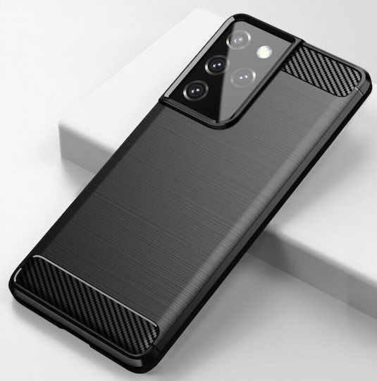 Hurtel Carbon Flexible Back Cover Σιλικόνης Μαύρο (Galaxy S21 Ultra 5G)