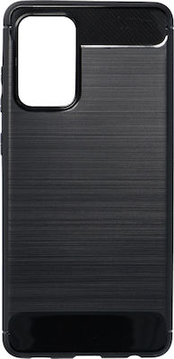 Forcell Carbon Brushed Umschlag Rückseite Silikon Schwarz (Redmi Note 10 Pro)