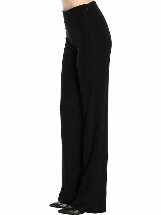 Women's High-waisted Fabric Trousers Flared Black