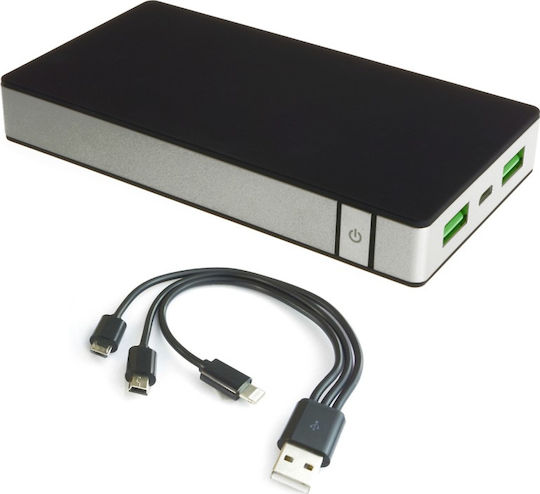 PowerNeed P10000B Power Bank 10000mAh με 2 Θύρες USB-A Μαύρο