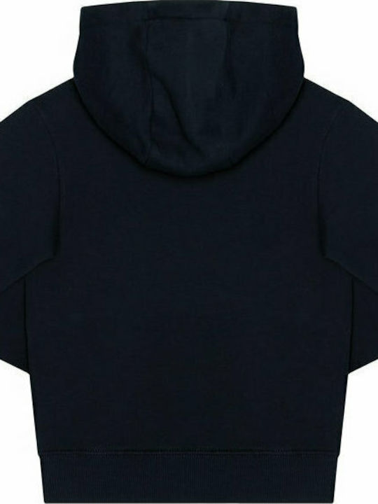 Napapijri Kids Fleece Sweatshirt with Hood Navy Blue Baloy