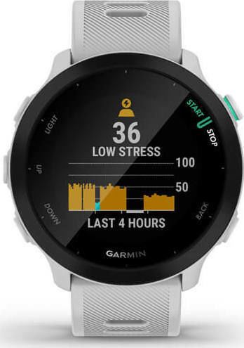 Garmin Forerunner 55 42mm Αδιάβροχο Smartwatch με Παλμογράφο (White)