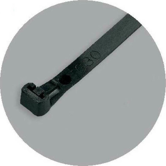 Benman Δεματικά Καλωδίων Πλαστικά 370mmx7.6mm σε Μαύρο χρώμα (100τμχ) (70892)