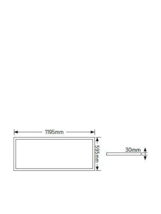 Geyer Avra Parallelogram Recessed LED Panel 60W with Warm White Light 119.5x59.5cm