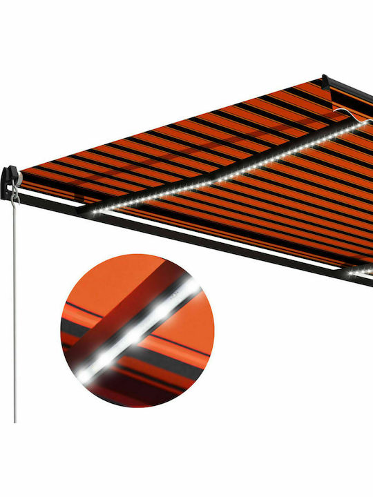 vidaXL Тента Тераса С LED Оранжево / кафяво 3.5x2.5м