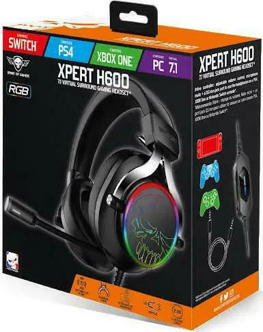 Spirit of Gamer XPERT-H600 Over Ear Gaming Headset με σύνδεση USB
