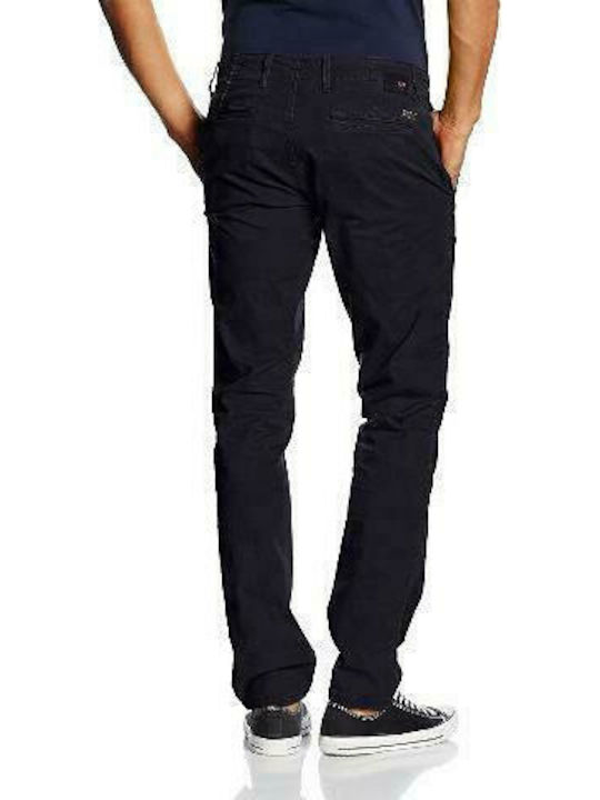 Napapijri Mana Twill Winter Herrenhose Chino in Slim Passform Marineblau