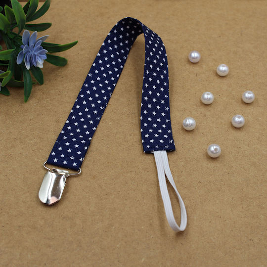 JFashion Pacifiers Accessories Ribbon with Beads Stars from Fabric Blue