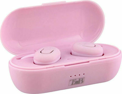 T'nB Dude In-ear Bluetooth Handsfree Earphones with Sweat Resistance and Charging Case Pink