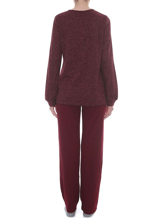 Luna Winter Women's Pyjama Set Burgundy Still Dreaming 965