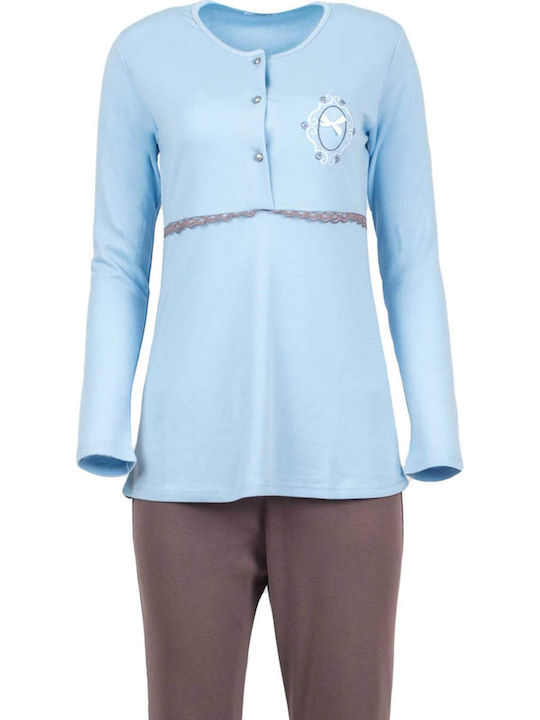 Luna Winter Women's Pyjama Set Light Blue 6582 Luna Winter Women's Pyjama Set Light Blue 6582