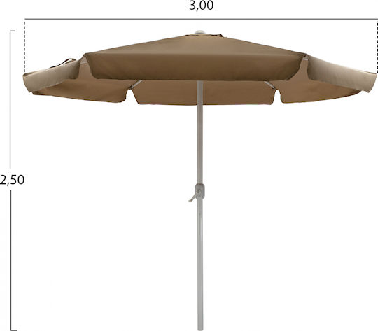 Umbrelă Rotundă Din aluminiu Mocha Φ3m