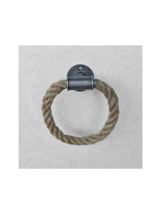 HomeMarkt Single Wall-Mounted Bathroom Ring ​20x20cm Brown