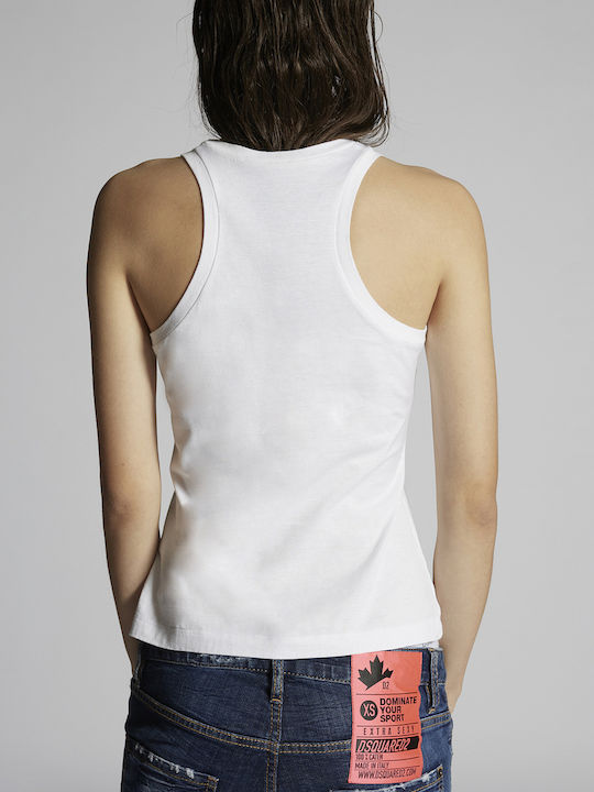 Dsquared2 Women's Summer Blouse Cotton Sleeveless with Zipper White