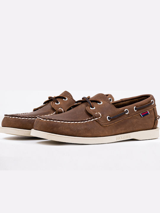 Δερμάτινα Ανδρικά Boat Shoes σε Καφέ Χρώμα