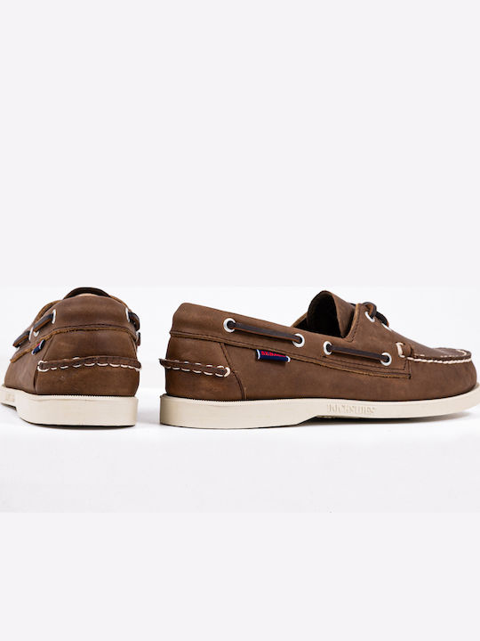 Δερμάτινα Ανδρικά Boat Shoes σε Καφέ Χρώμα