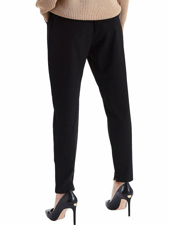 Happy Sizes Danta 20803141 Women's Fabric Capri Trousers Black
