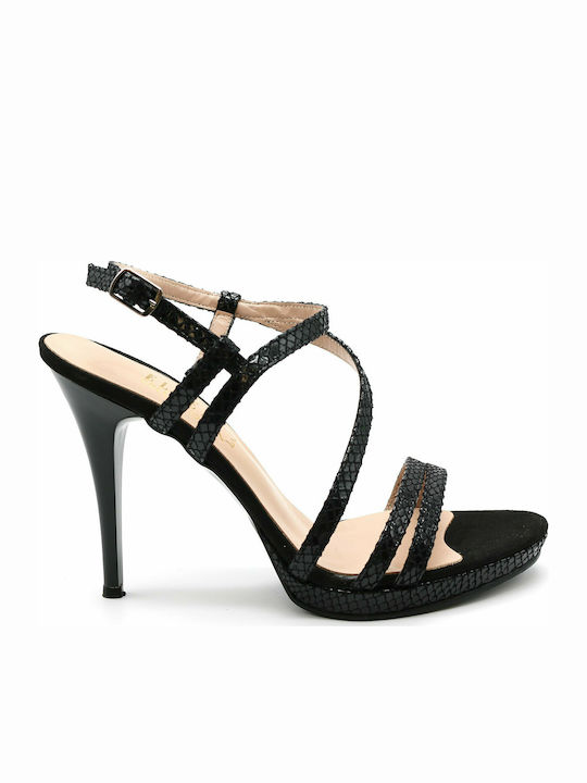 Ellen Stoff Damen Sandalen in Schwarz Farbe