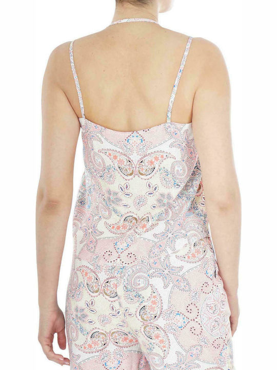 Only Damen Sommer Bluse mit Trägern Pink Printed