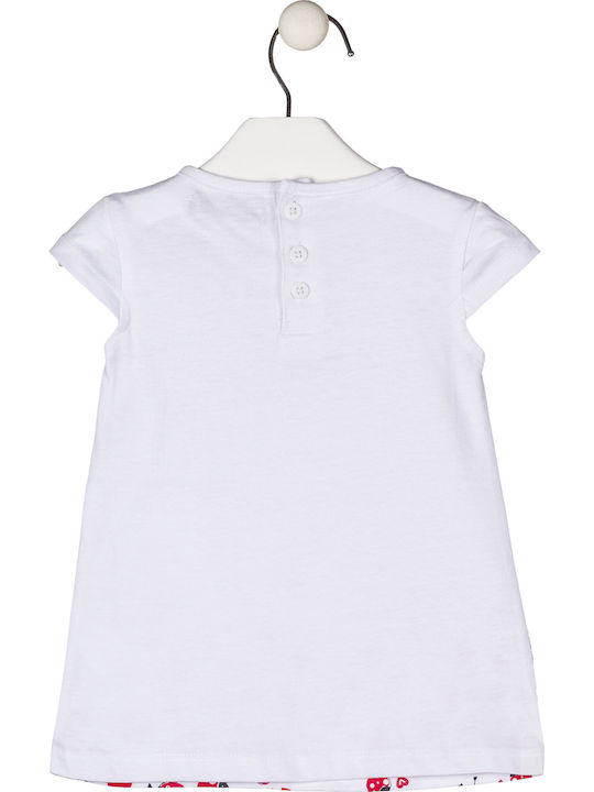 Losan Kids Dress Short Sleeve White