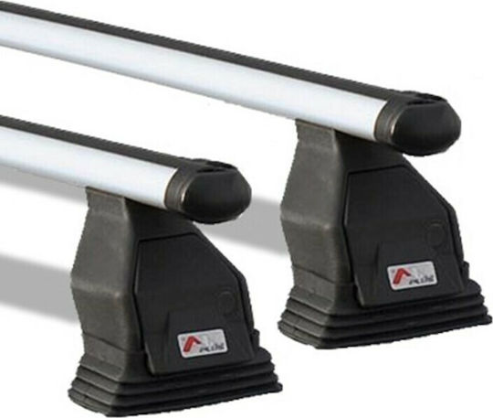 Menabo Aluminum Car Roof Bars 112cm for Seat Inca 5D for Cars with Factory Roof Bars Set with Roof Rack Legs Silver