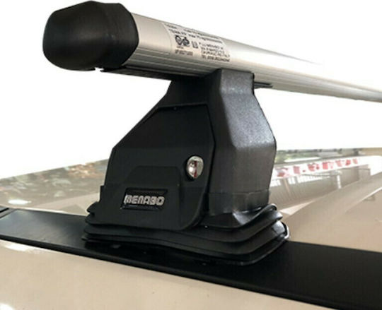 Menabo Aluminum Car Roof Bars 112cm for Seat Inca 5D for Cars with Factory Roof Bars Set with Roof Rack Legs Silver