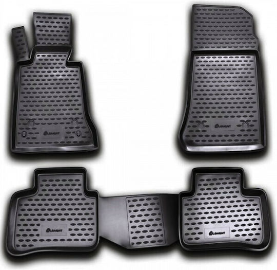 Novline Set of Front and Rear Mats 4pcs Tray Type for Mercedes-Benz CLS Class 2010+ Black / Gray